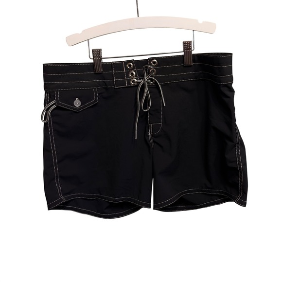 Birdwell Beach Britches Other - Birdwell Beach Britches Womens Black Board Shorts Contrast Stitch Size 6 USA